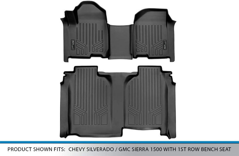 SMARTLINER Floor Mats Set for 2019-2022 Silverado/Sierra 1500 Crew Cab - Black - Image 5