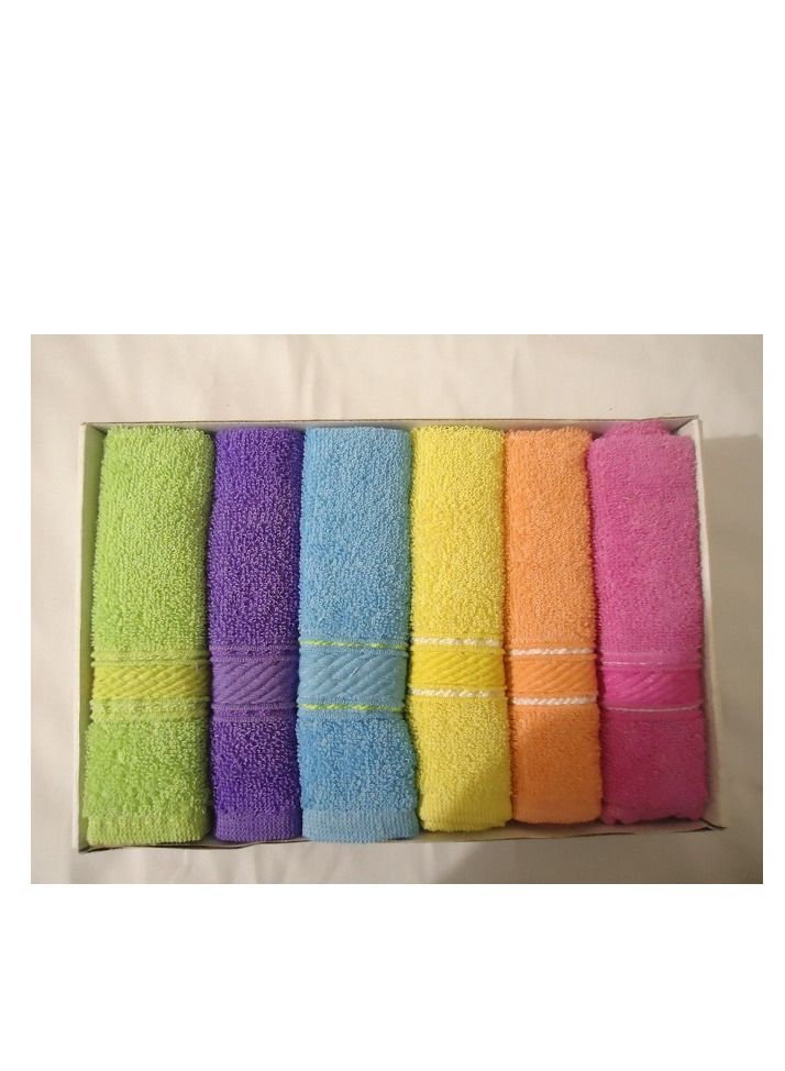 Cotton Bed Sheet Set - 240x235 Cm –5 Pcs -multicolour+Cotton Towels - 6 Pcs - 30*30 Cm - Image 2
