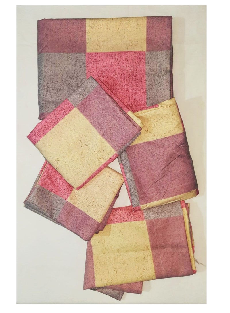 Cotton Bed Sheet Set - 240x235 Cm –5 Pcs -multicolour+Cotton Towels - 6 Pcs - 30*30 Cm - Image 3