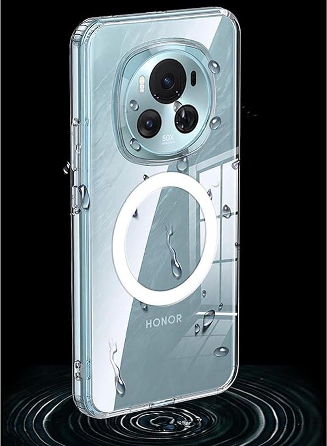 general For Honor Magic 6 Pro Magnetic Phone Case, MagSafe Phone Case Compatible, Clear PC Back + TPU Bumper, Shockproof Protective Case - Image 5