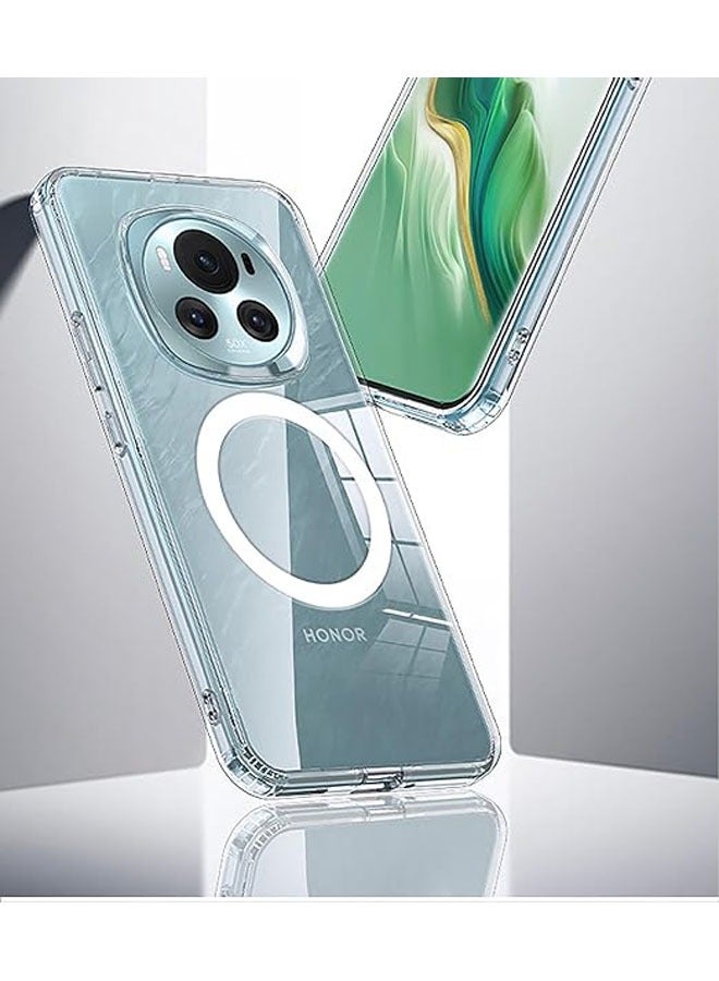 general For Honor Magic 6 Pro Magnetic Phone Case, MagSafe Phone Case Compatible, Clear PC Back + TPU Bumper, Shockproof Protective Case - Image 4