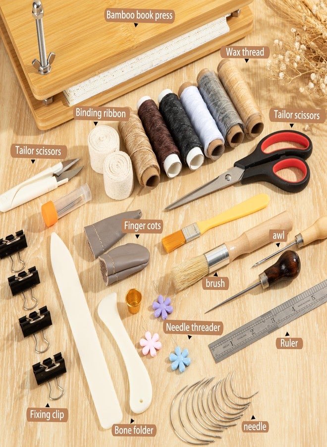 pamctry 50 Pcs Book Binding Kits for Beginners - Complete DIY Kit with Tools & Instructions, 11.6 x 7.8 Inches - Image 3
