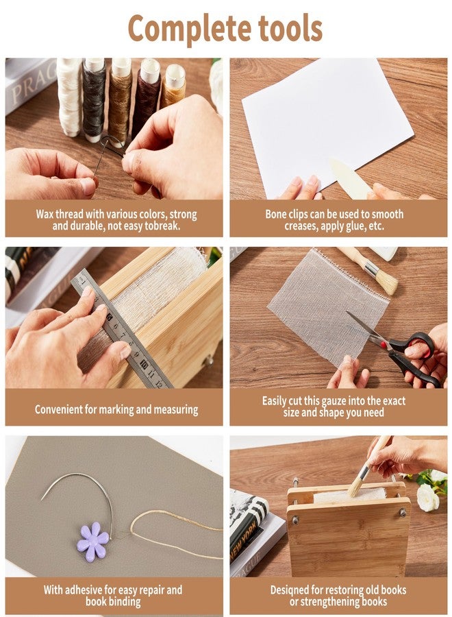 pamctry 50 Pcs Book Binding Kits for Beginners - Complete DIY Kit with Tools & Instructions, 11.6 x 7.8 Inches - Image 4