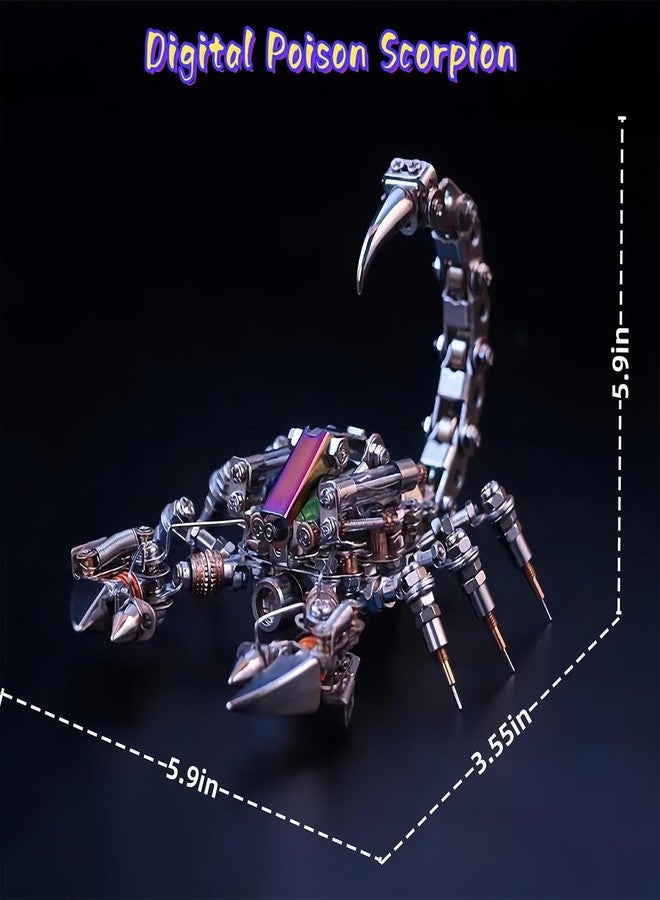 ZUNPINSPACE أحجية معدنية ثلاثية الأبعاد للكبار، مجموعة نموذج عقرب بانك معدني، أحجية ثلاثية الأبعاد على شكل مكعبات بناء حشرات ميكانيكية، تجميع ممتع يمكنك القيام به بنفسك، هدايا راقية للرجال. - Image 3
