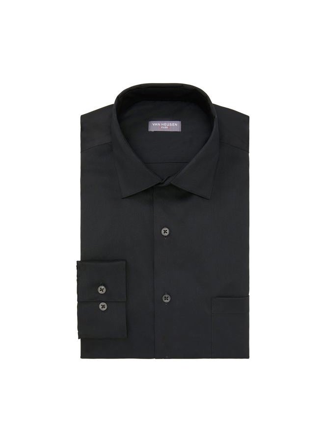 Van Heusen قميص رجالي رسمي بقصة عادية مضاد للتجاعيد مع ياقة مرنة، أسود، 17"-17.5" للعنق و34"-35" للكم - Image 3