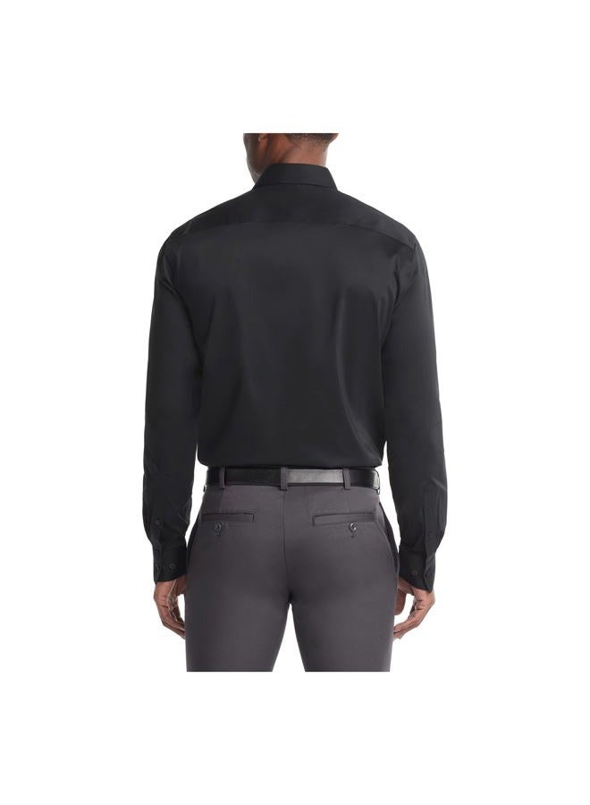 Van Heusen قميص رجالي رسمي بقصة عادية مضاد للتجاعيد مع ياقة مرنة، أسود، 17"-17.5" للعنق و34"-35" للكم - Image 2