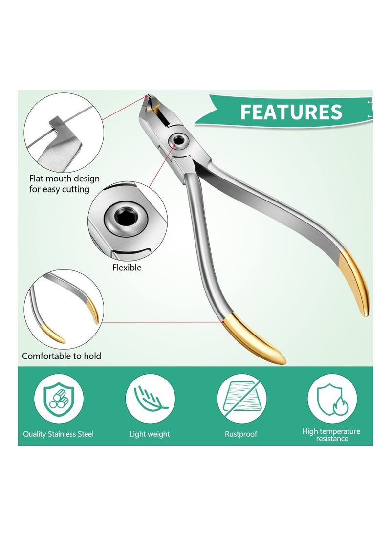 SYOSI Braces Wire Cutter Hard Wire Cutter Pliers Wire Cutters, Braces Stainless Steel Brace Removal Tooth Pulling Kit Tool for Cutting Titanium Alloy Archwire Distal End Cutter  - Image 5