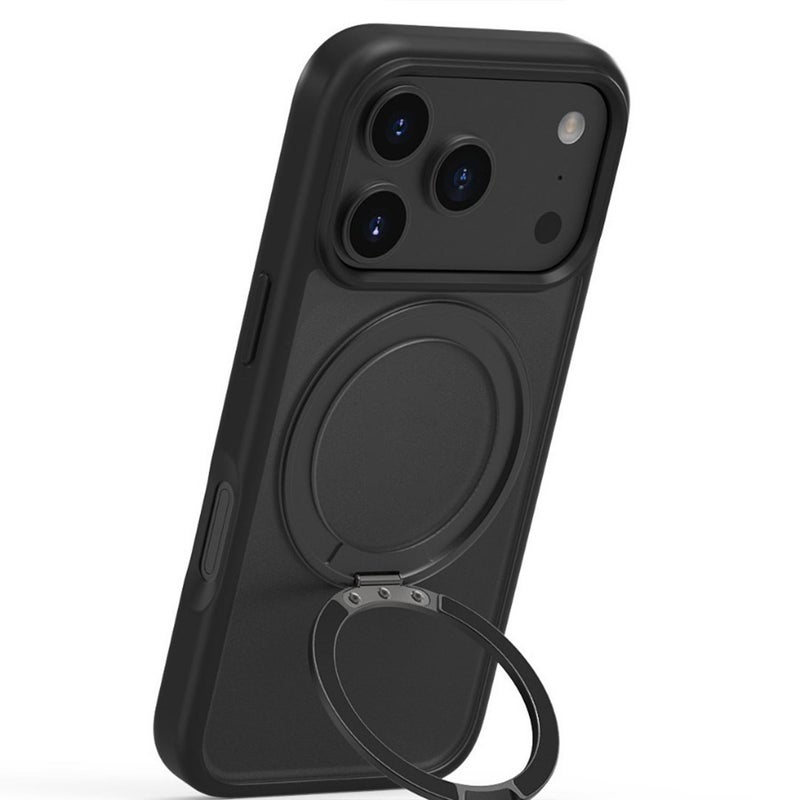 erorex For Iphone 17 Pro Max Frosted Magsafe Holder Acrylic Hybrid Tpu Phone Case(Cobble Grey) - Image 4