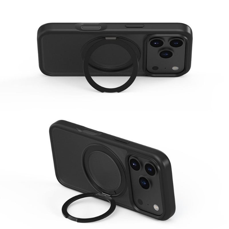 erorex For Iphone 17 Pro Max Frosted Magsafe Holder Acrylic Hybrid Tpu Phone Case(Cobble Grey) - Image 5