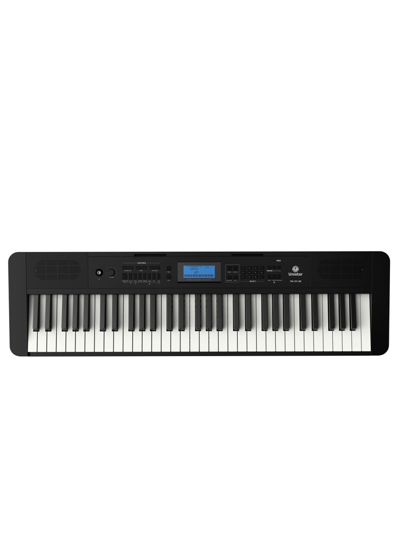 يونيستار كيبورد YM-181 لوحة مفاتيح موسيقية للمبتدئين بيانو أورج 61 مفتاح 380 نغمة 350 إيقاع مع محول الطاقة - Image 1