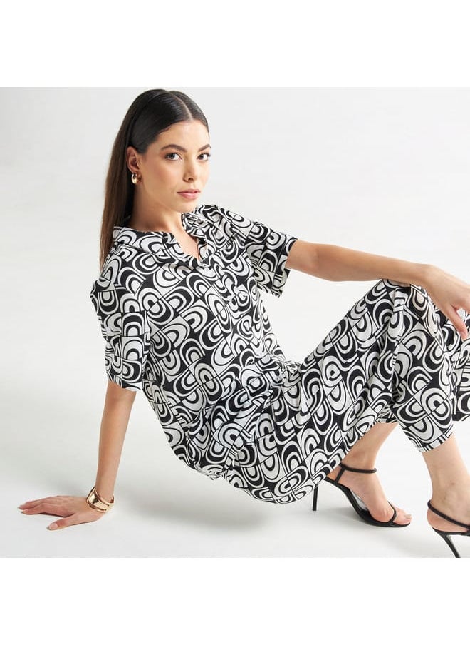 FAV All-Over Print Shirt with Pocket and Short Sleeves  - Image 1