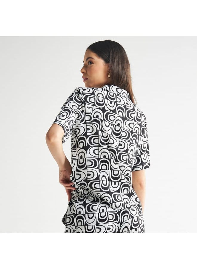 FAV All-Over Print Shirt with Pocket and Short Sleeves  - Image 3