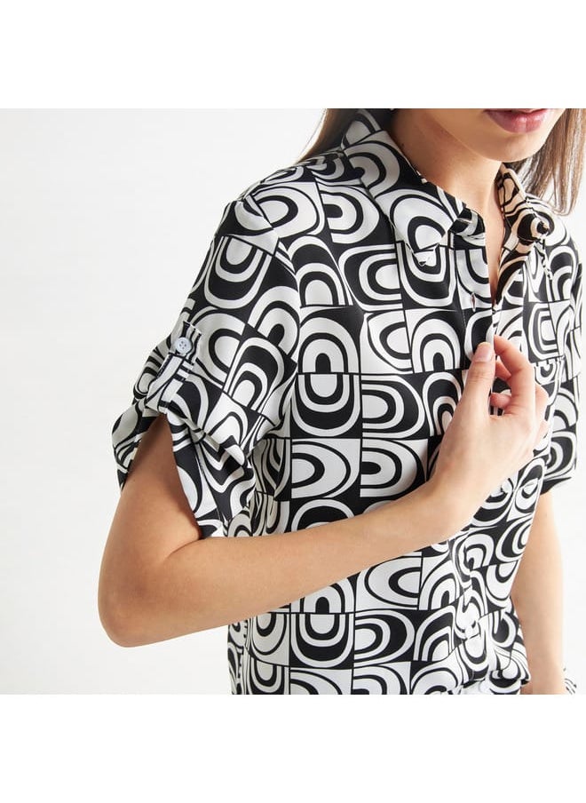 FAV All-Over Print Shirt with Pocket and Short Sleeves  - Image 4