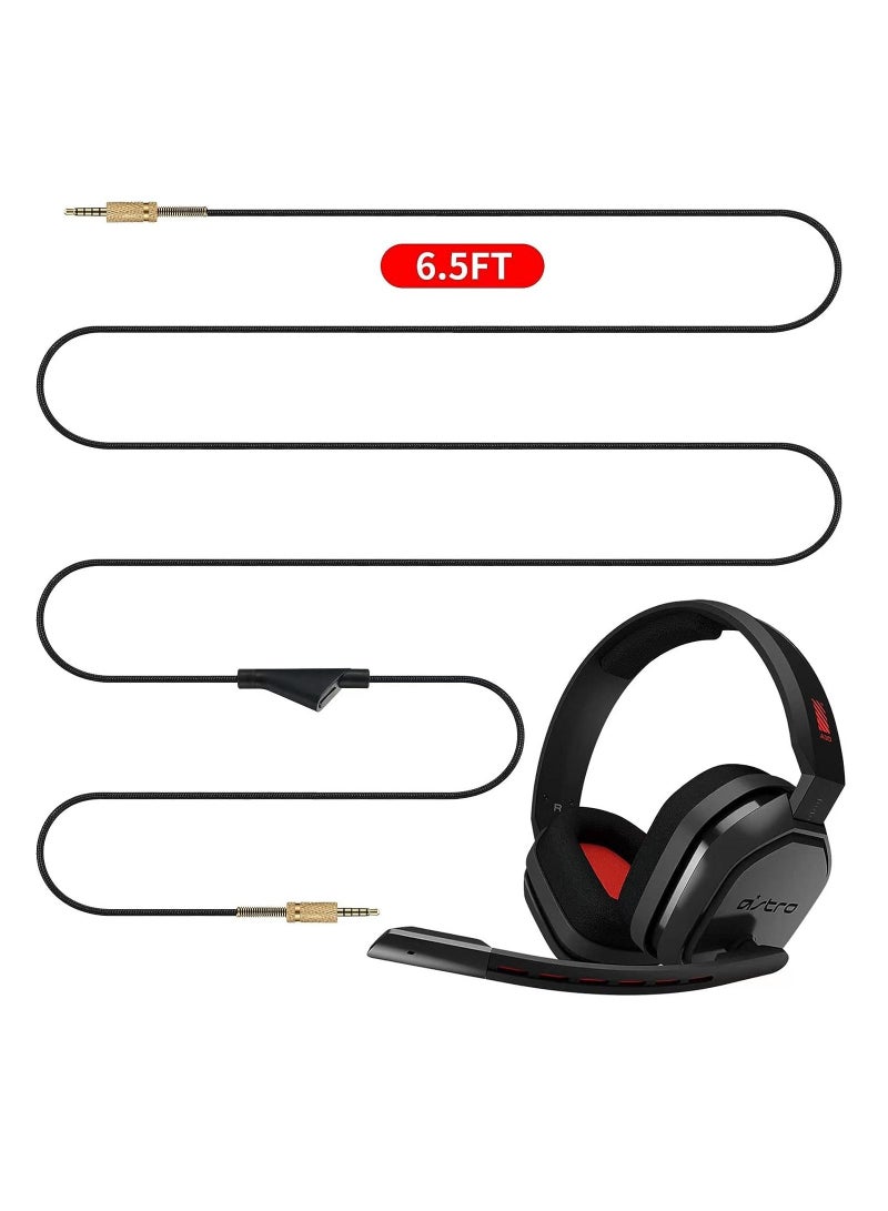 Replacement Cable Cord for Astro A40/A40TR/A10 Gaming Headsets, Aux Wire with Volume Mute Function 2.0 M 6.5 Feet Compatible with Xbox one PC Ps4 etc (Mute) - Image 2