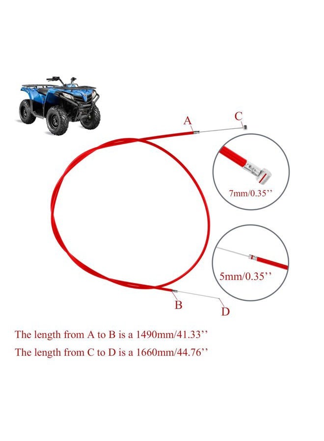 New Olym Universal 65"/1650mm Brake Cable Fit for Most Go Kart Dune Buggies Mini Bike Bicycle ATV Red - Image 2