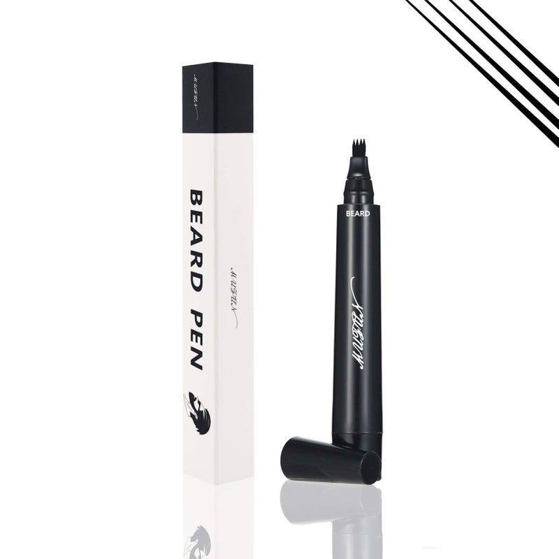 MUFUN Beard Pencil Filler for Men - Sweat Proof, Water Resistance, Long Lasting & Natural Finish barber Pencil, Mustache Repair Shape (BLACK) - Image 1