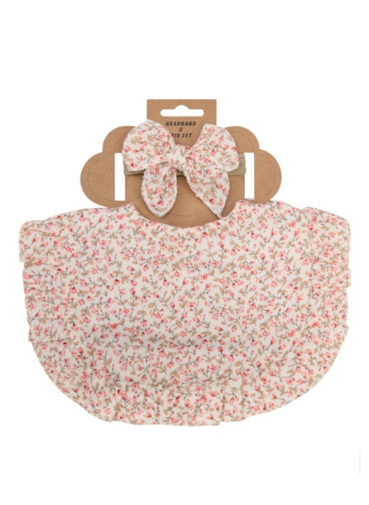 Bambimici - Bambimici -Bella Baby Bib Set for Babies - Floral Printed Pink - Image 1