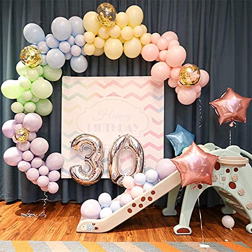 atorakushon Assorted Rainbow Colour Pastel Latex Party Balloons 10''Inches Pack of 120 With 1 Manual Hand Air Pump For Home Decoration Happy Birthday Party Supplies Wedding Baby Shower Anniversary - Image 5
