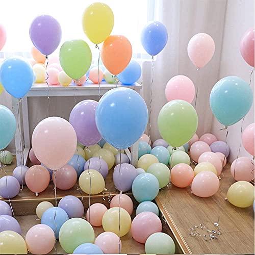 atorakushon Assorted Rainbow Colour Pastel Latex Party Balloons 10''Inches Pack of 120 With 1 Manual Hand Air Pump For Home Decoration Happy Birthday Party Supplies Wedding Baby Shower Anniversary - Image 2