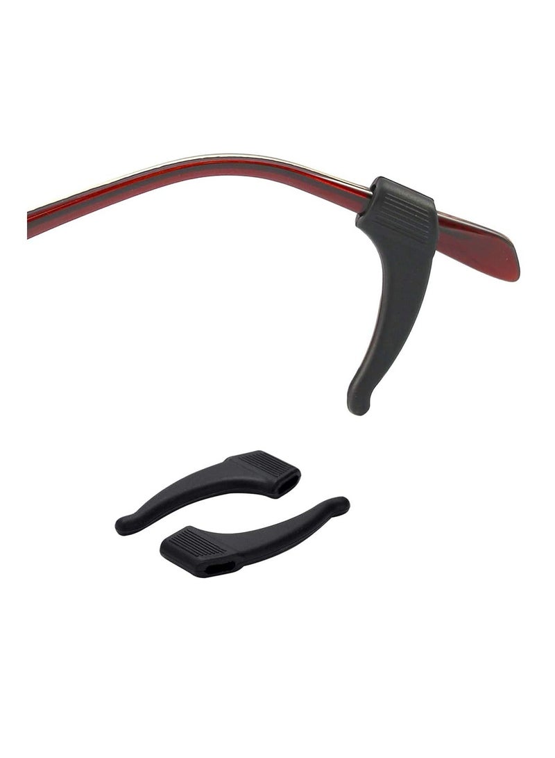 Excefore Anti-Slip Eyeglass Ear Grips Hook Comfortable,Eyeglasses Retainers,Silicone Elastic Eyeglasses Temple,For Eyewear Sunglasses Spectacles Glasses,Sports Eyeglasses 10 Pairs (Black)  - Image 3