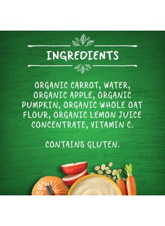 Gerber GERBER Organic For Baby Fruits & Cereals – Apple, Pumpkin, Carrot & Oats  - Image 4