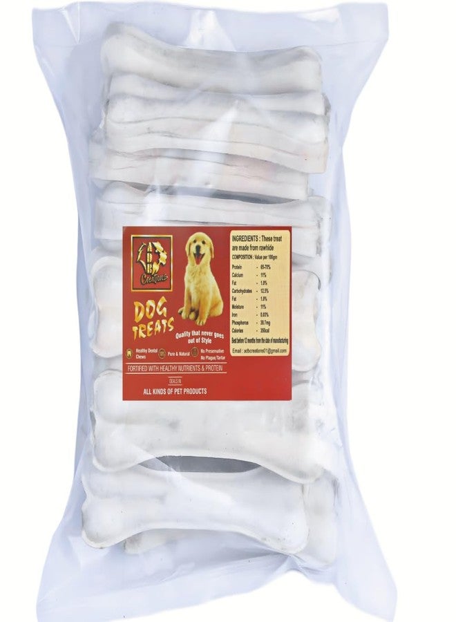 ADB CREATIONS Chicken Flavor Dog Chew Calcium Bone 5 Inch | 2KG Value Pack | Long-Lasting Chews for Strong Teeth & Bones | Healthy Treat for All Breeds - Puppies to Adults | Natural, Tasty & Nutritious - Image 1
