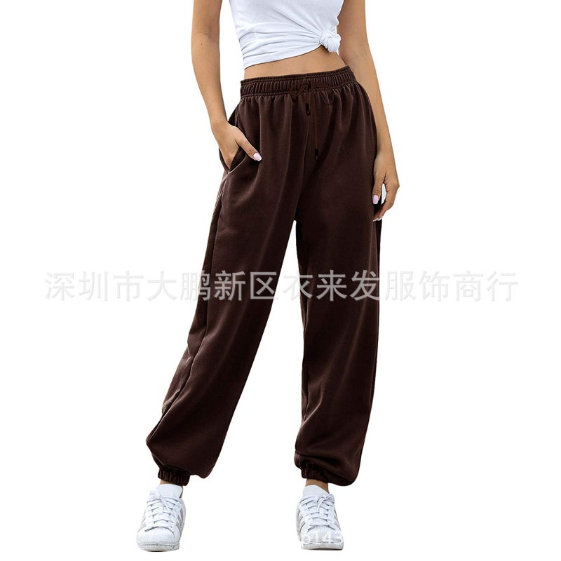 2021 Fashion Sweatpants Harlan Pockets Casual 16 Colors CHESTNUT