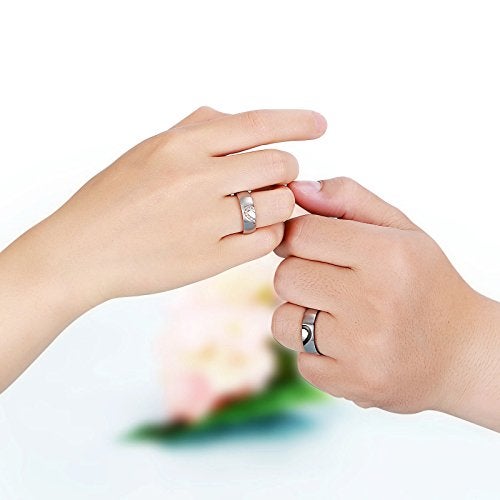 ANAZOZ Hers & Women's For "Real Love" Heart Promise Ring Stainless Steel Wedding Engagement Bands 6MM US Size 9 - Image 3