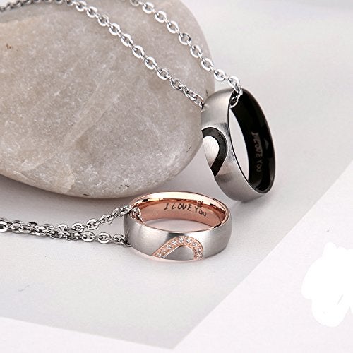 ANAZOZ Hers & Women's For "Real Love" Heart Promise Ring Stainless Steel Wedding Engagement Bands 6MM US Size 9 - Image 5