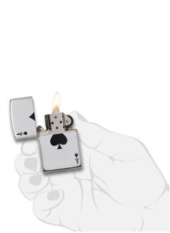 Zippo 24011 250 Simple Spade Design High Polish Chrome Windproof Lighter  - Image 5