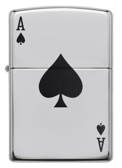 Zippo 24011 250 Simple Spade Design High Polish Chrome Windproof Lighter  - Image 2