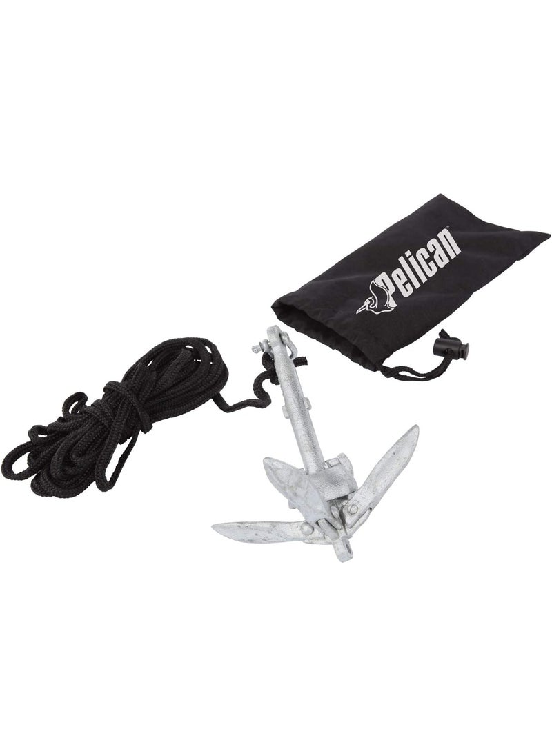 Pelican Compact Anchor Kit for Kayak Canoe SUP Inflatables or Small Boats Foldable Storage Bag Ideal for Fishing Kayak Boating  - Image 1