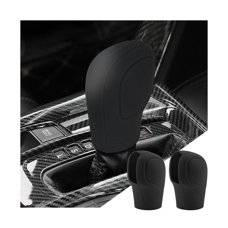 zipelo 2 Pack Car Gear Shift Knob Cover AntiSlip Auto Knob Gear Stick Protector Comfortable Silicone Handbrake Shifter Cover for Men Women Universal Vehicle Interior Accessories