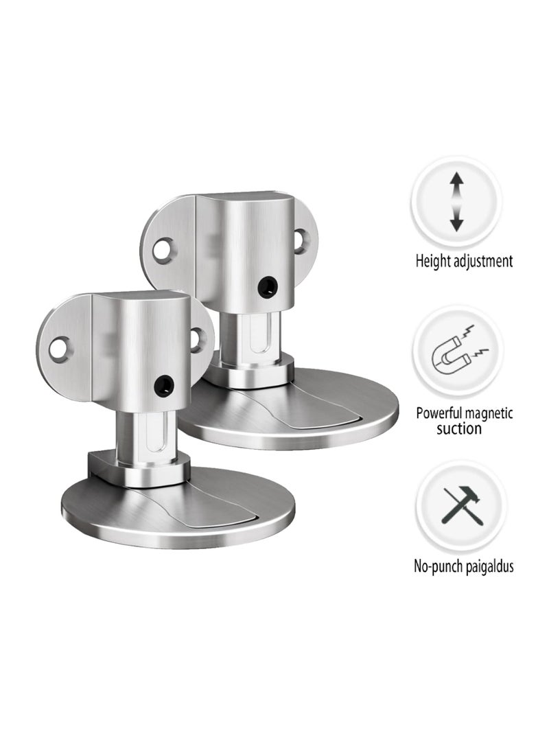 GOMETY Invisible Magnetic Door Stopper,Adjustable Door Stop 3M Double-Sided Adhesive Tape Or Drilling Installation,for Various Door Types, Floor Fixed (Pack of 2) - Image 2