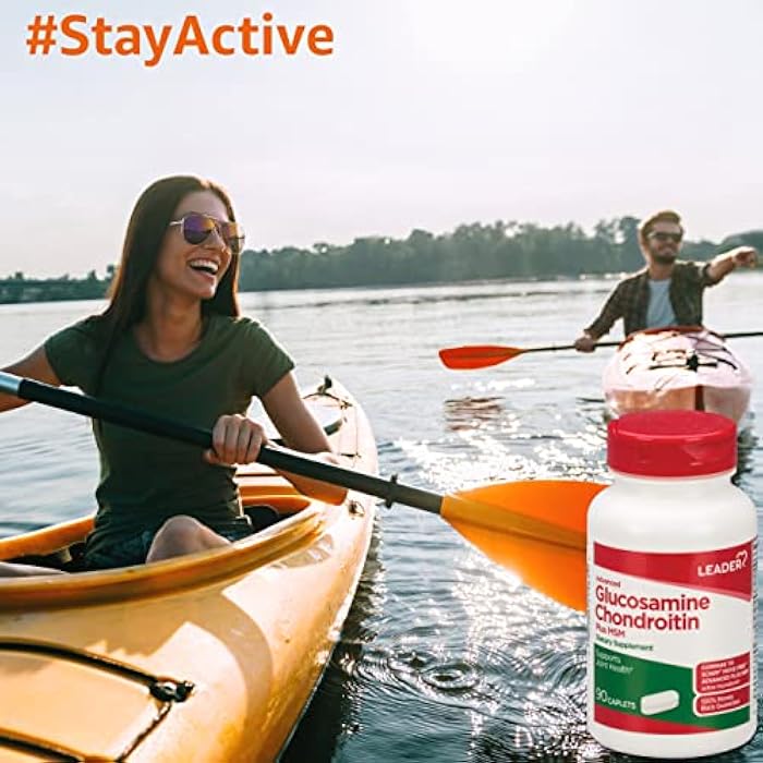Leader Advanced Glucosamine Chondroitin Plus MSM, Dietary Supplement, Compare to Schiff Move Free Advanced + MSM Active Ingredient 90 Caplets - Image 2