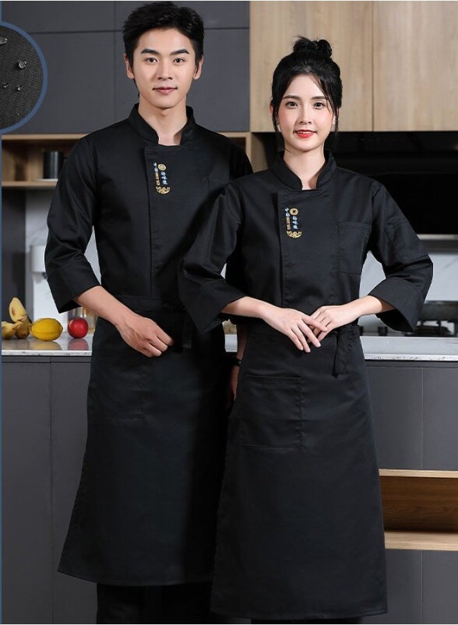 NIBEMINENT Breathable Chef Jacket Hotel Costume  Men Women Restaurant Kitchen Cook Clothes Waiter Uniform Chef Shirt - Image 1