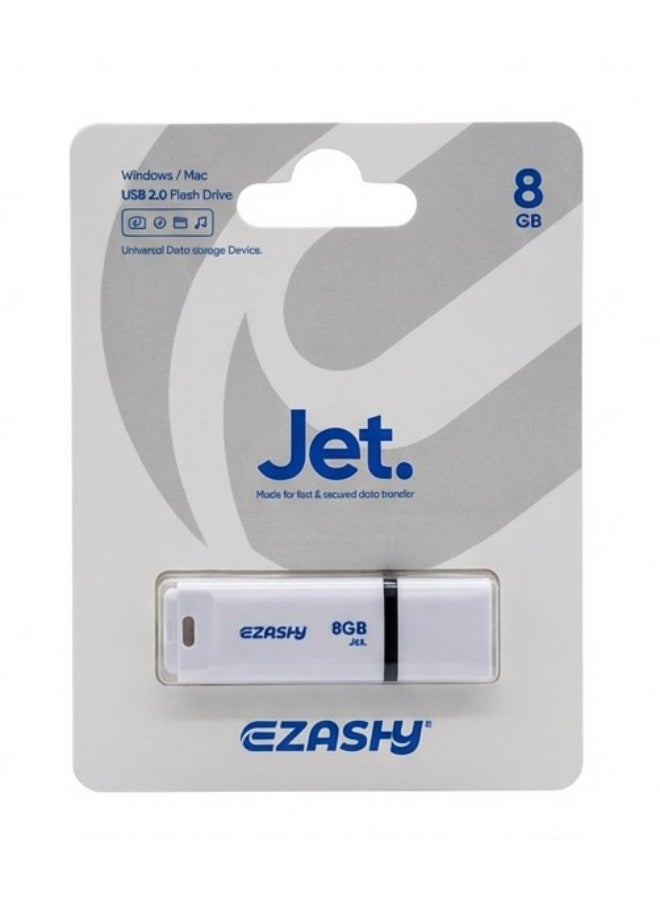 ايزاشي محرك أقراص فلاش EZASHY Jet USB 2.0 سعة 8 جيجابايت، أبيض - Image 1