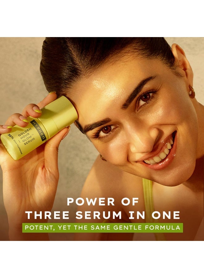 Hyphen GOLDEN HOUR GLOW SERUM  Brightening Face Serum with 5% Niacinamide, 1% Alpha Arbutin & 25% Kakadu Plum | 20X Vitamin C for Glowing Winter Skin | Hydrating Serum for Dark Spots, Pigmentation & Dryness | All Skin Types – 15ml - Image 2