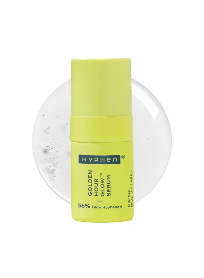 Hyphen GOLDEN HOUR GLOW SERUM  Brightening Face Serum with 5% Niacinamide, 1% Alpha Arbutin & 25% Kakadu Plum | 20X Vitamin C for Glowing Winter Skin | Hydrating Serum for Dark Spots, Pigmentation & Dryness | All Skin Types – 15ml - Image 1