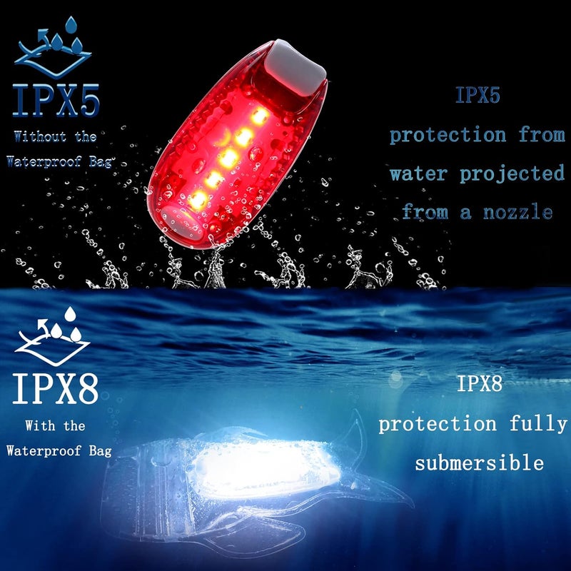 Amzonly 4Pack Kayak Lights with IPX8 Fish-shaped Waterproof Bag, Battery Operated Navigation Lights for Night Kayaking, Clip on for Paddle board, Pontoon Boat, Dinghy, Canoe, Jetski, Kayak Accessories- - Image 3