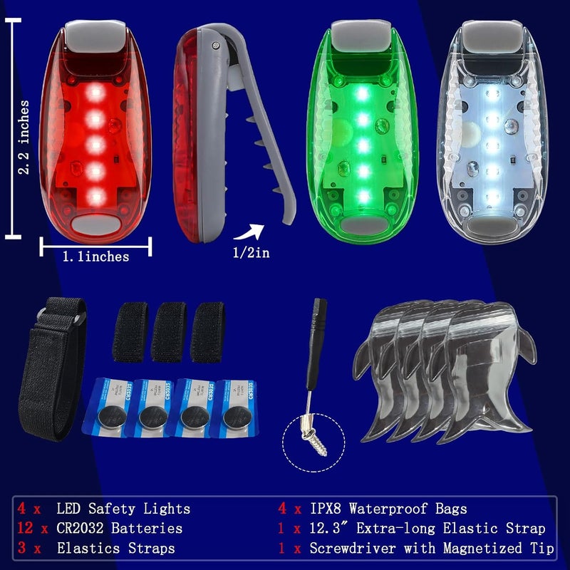 Amzonly 4Pack Kayak Lights with IPX8 Fish-shaped Waterproof Bag, Battery Operated Navigation Lights for Night Kayaking, Clip on for Paddle board, Pontoon Boat, Dinghy, Canoe, Jetski, Kayak Accessories- - Image 4