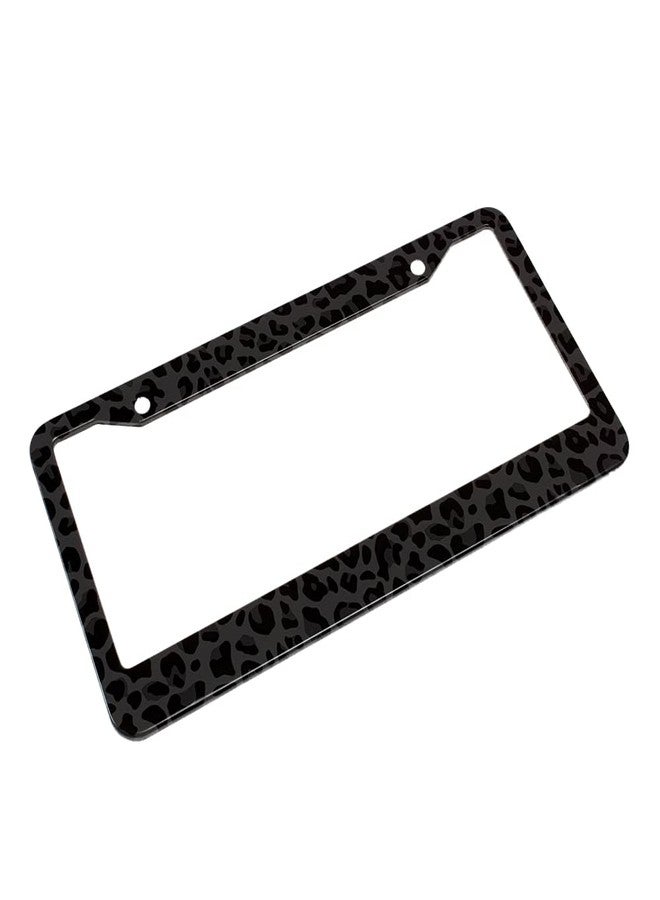 Beabes Black Animal Print License Plate Frame Leopard License Plate Holder Giraffe Cheetah Pattern Car Tag Frame License Plate Car Accessories 2 Holes Novelty Auto Car Tag Vanity Present - Image 4