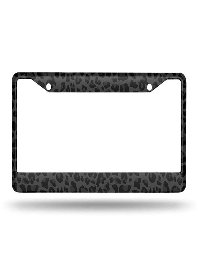 Beabes Black Animal Print License Plate Frame Leopard License Plate Holder Giraffe Cheetah Pattern Car Tag Frame License Plate Car Accessories 2 Holes Novelty Auto Car Tag Vanity Present - Image 2