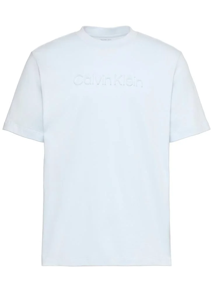 CALVIN KLEIN  Textured Logo Crew Neck T-Shirt for Men | Best Price UAE