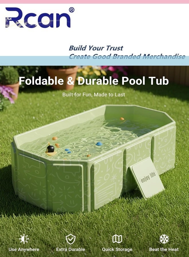 ركان حوض استحمام قابل للطي للأطفال الصغار، مزود بسدادة تصريف وقاعدة مانعة للانزلاق، مع دعامة معززة، وسعة كبيرة جدًا، ولعبة حمام مائية محمولة، ومجموعة استحمام كاملة مع كرات المحيط وألعاب البط للأطفال من عمر 0 إلى 8 سنوات. - Image 2