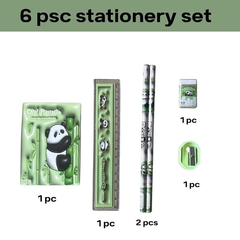 FUBIX Kids Stationery Gift Box | Fancy School Supplies for Children | Best for Birthday Return Gift| Combo Set with Pencils, Eraser, Scale, Sharpner & Notepad (Set of 6) - Image 3