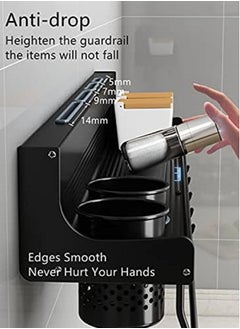 Perfii Wall Mounted Spice Rack with 12 Removable Hooks Floating Shelves Holder with Towel Bar Heavy Duty Storage Shelf Features Self Adhesive Anti Rust Stainless Steel Design with Large Load Capacity  - Image 2