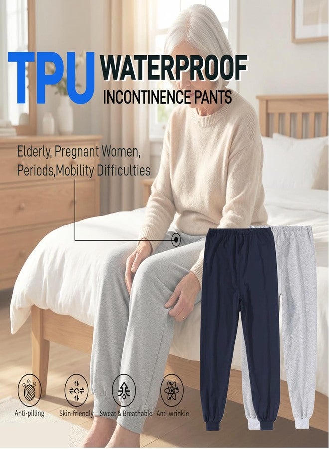 LAROTSUBA Waterproof Patient Care Trousers,Patient Care Underwear,Adjustable Incontinence Trousers,Reusable Adaptive Apparel for Bedridden,Elderly,Mobility Impaired (Long,Blue,M - Image 2