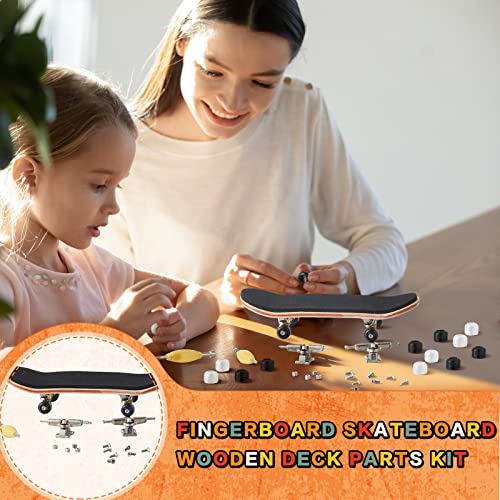 Jexine 6 Sets DIY Fingerboard Kit Fingerboard Accessories Mini Finger Skateboard Parts Include 12 Brackets 54 Screws 30 Nuts 6 Screwdriver 24 Board Wheels Tool for 96mm(Black, White) - Image 5
