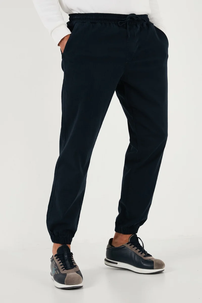 بوراتي Stretch Cotton Regular Fit Elastic Leg Jogger Pants Men's Trousers 674004